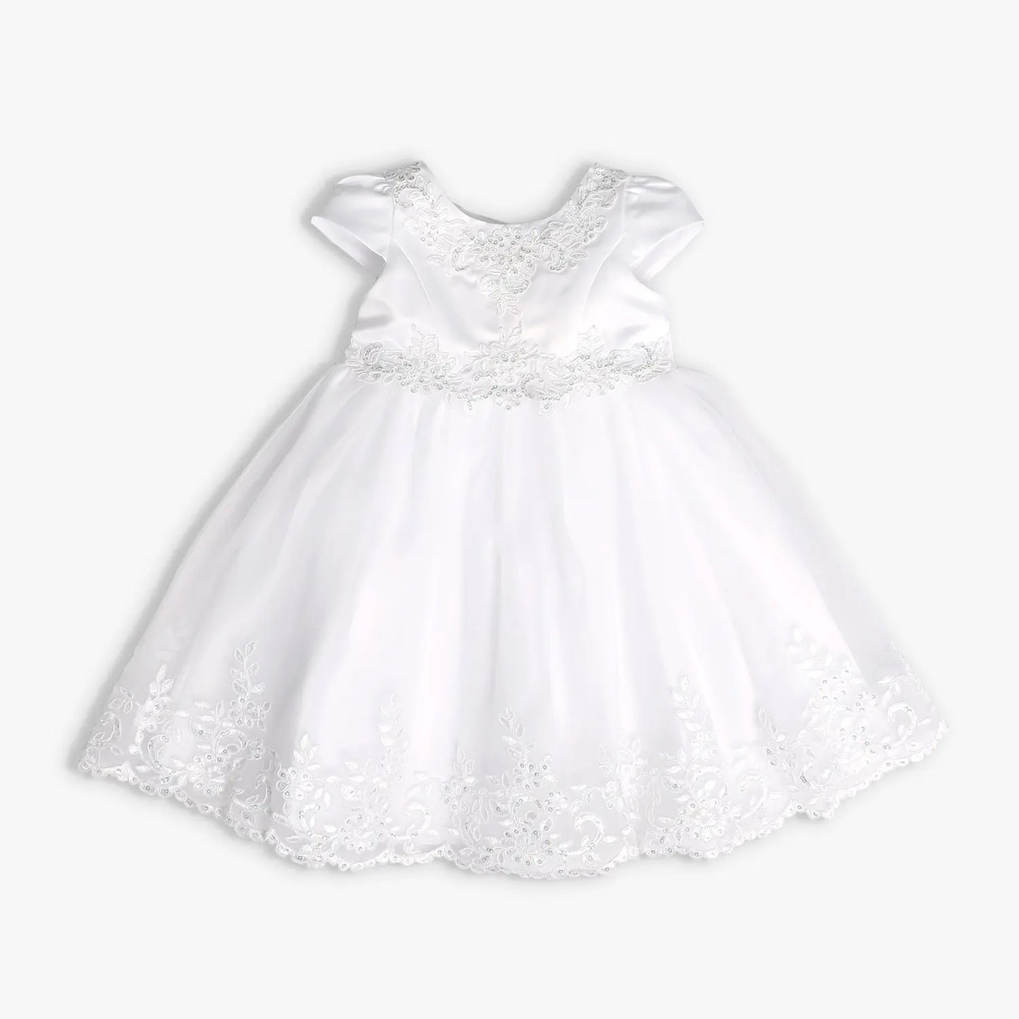 Girls' White Tulle Formal Occasion Dress Ollies Place