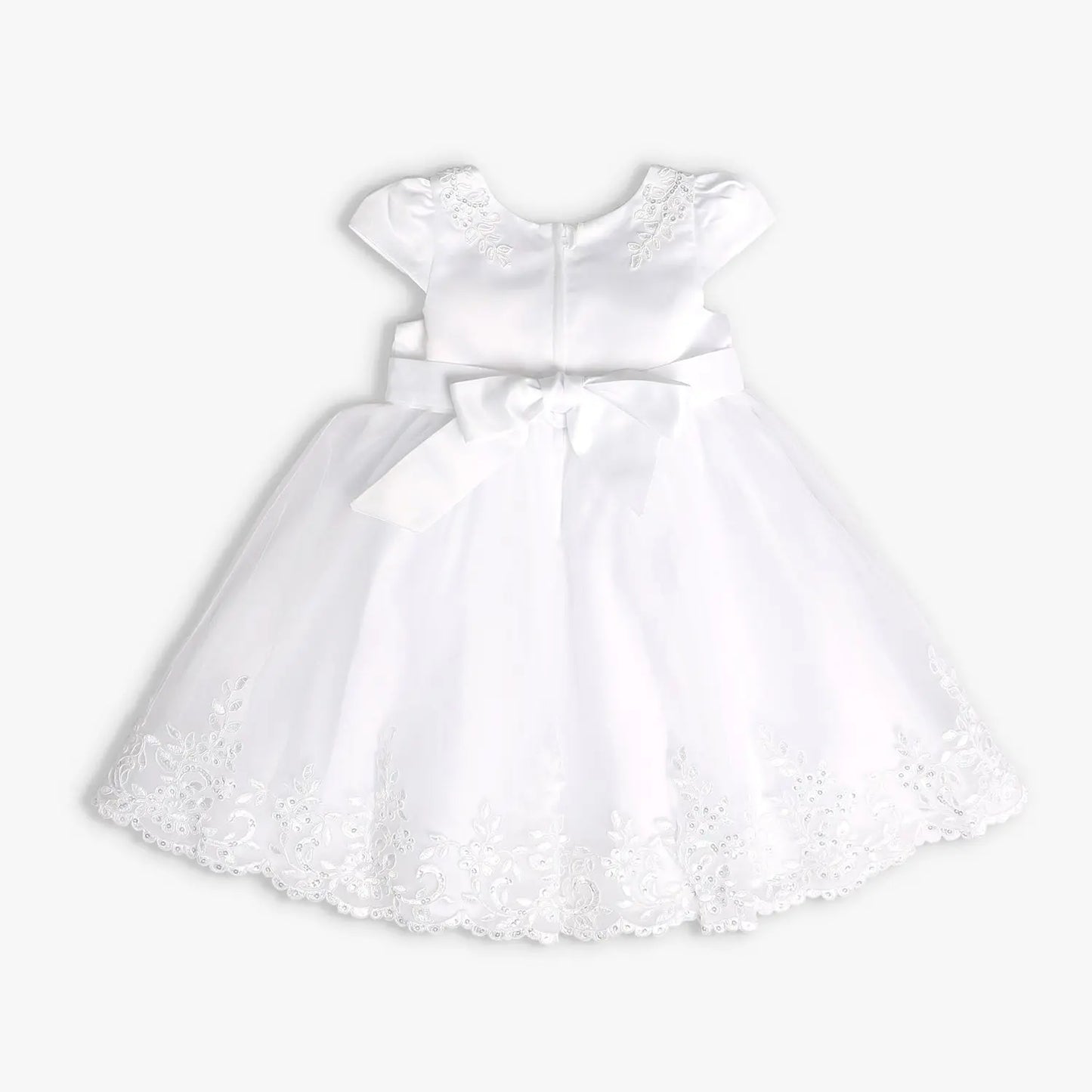 Girls' White Tulle Formal Occasion Dress Ollies Place