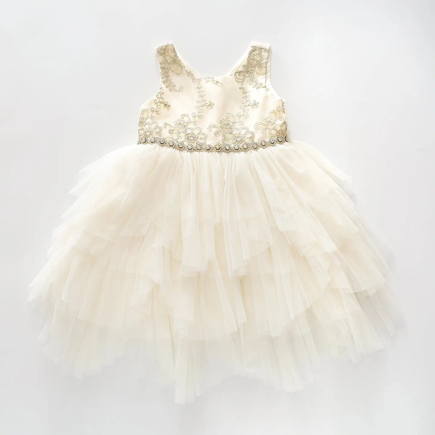 Glimmery Gold Girls Formal Dress Ollies Place