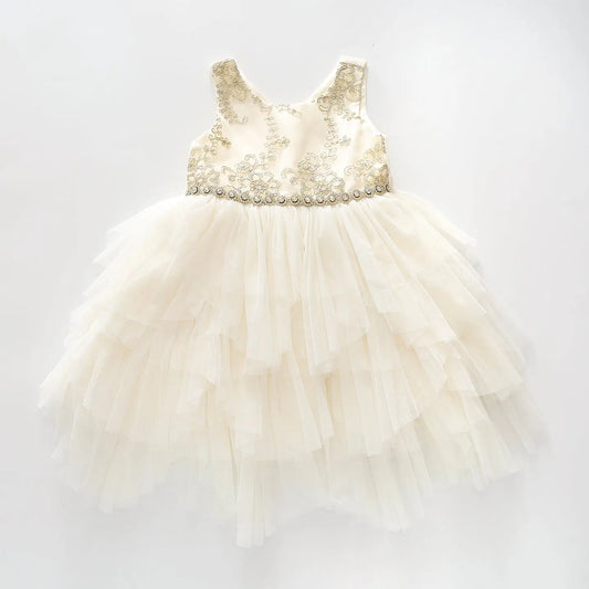 Glimmery Gold Girls Formal Dress Ollies Place