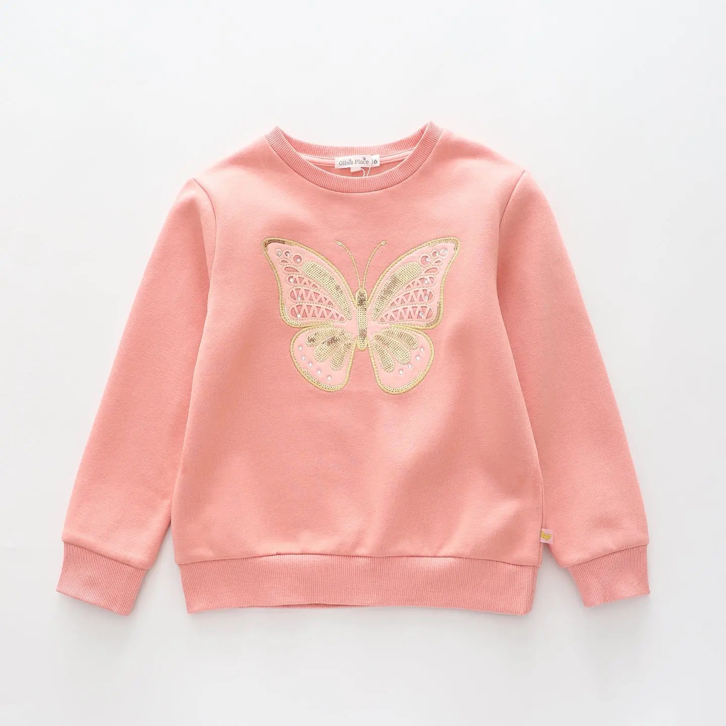 Glitter Butterfly, Older Girls Sweat Top Ollies Place