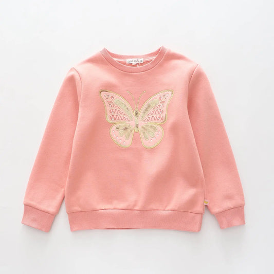 Glitter Butterfly, Older Girls Sweat Top Ollies Place