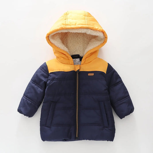 Gold and Navy Puffer Jacket Ollies Place