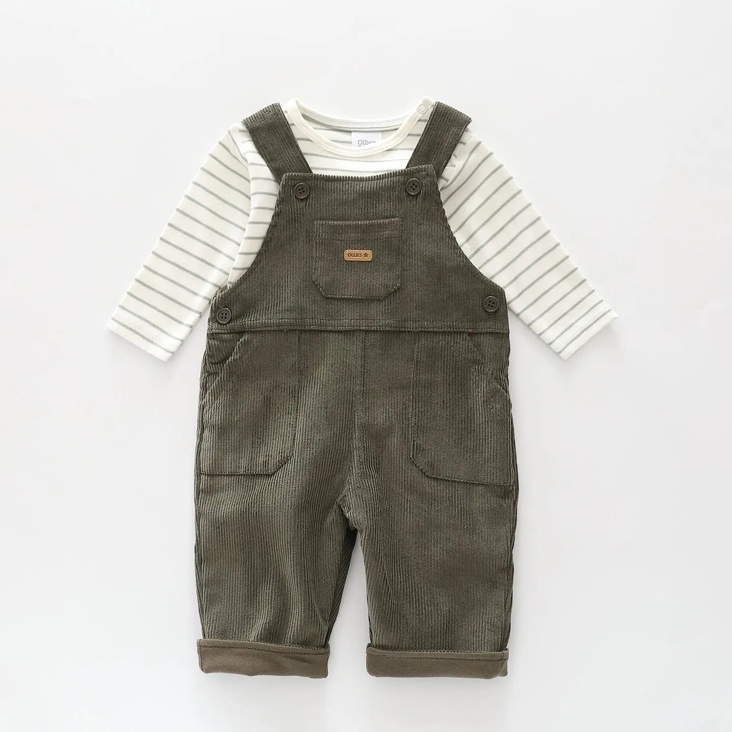 Green Chord Overalls Set Ollies Place