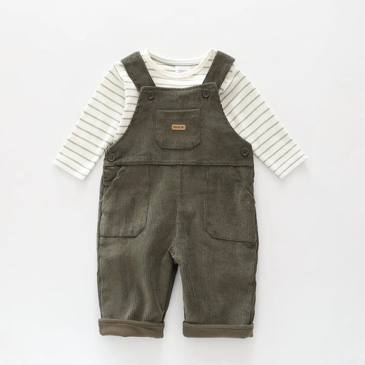 Green Chord Overalls Set Ollies Place