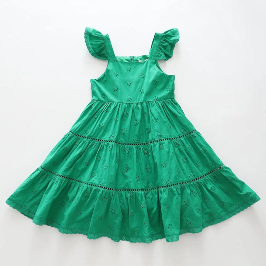Green Cotton Eyelet Sun Dress Ollies Place