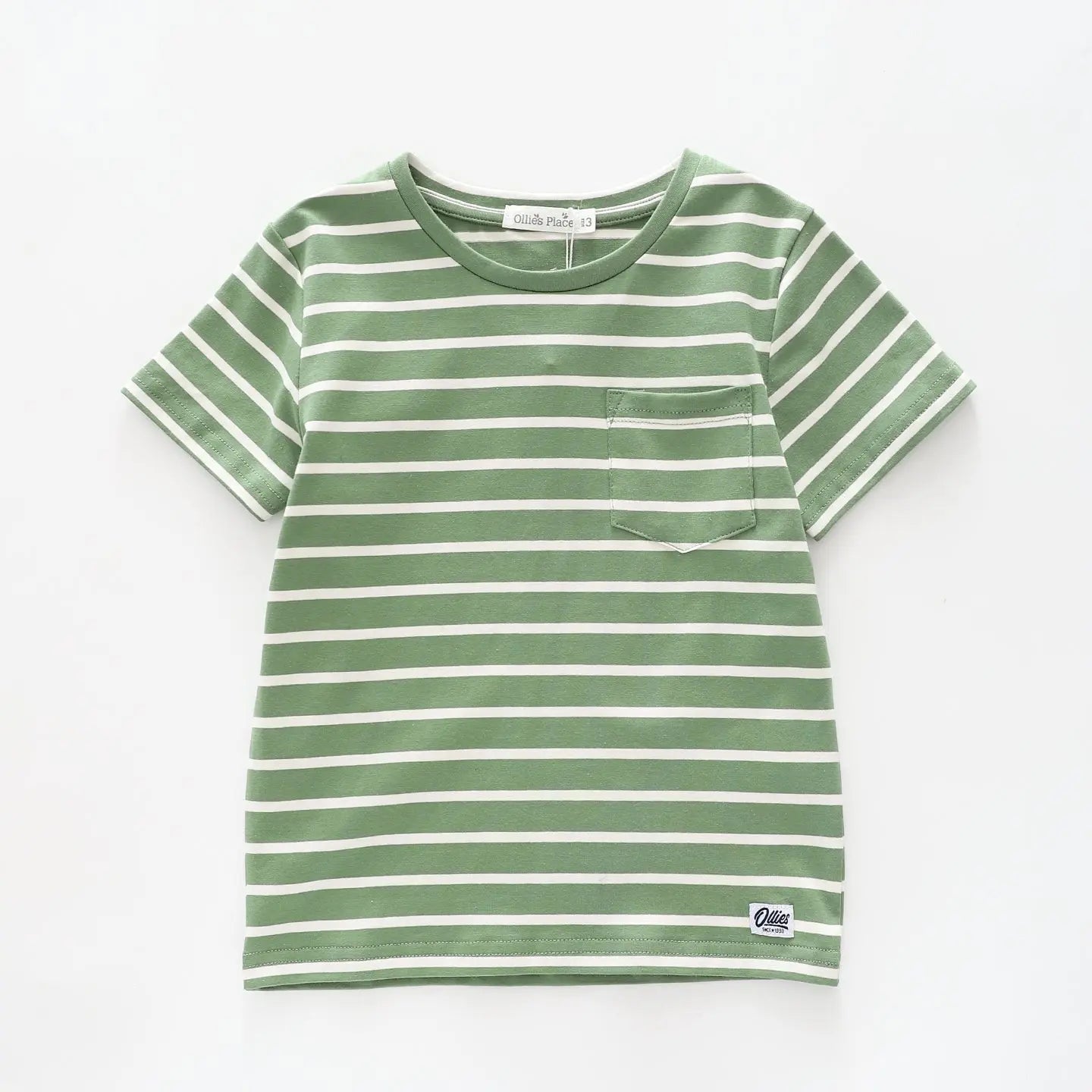 Green and White Stripe Tee Ollies Place