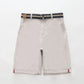 Grey Chino Shorts with Woven Belt Ollies Place