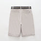 Grey Chino Shorts with Woven Belt Ollies Place