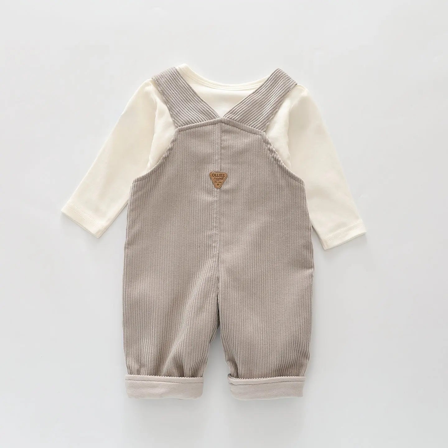 Grey Chunky Cord Overalls Set Ollies Place