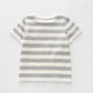 Grey Marle and White Oversized Stripe Tee Ollies Place