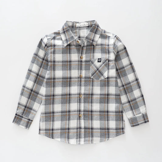 Grey Plaid Button Down Shirt Ollies Place