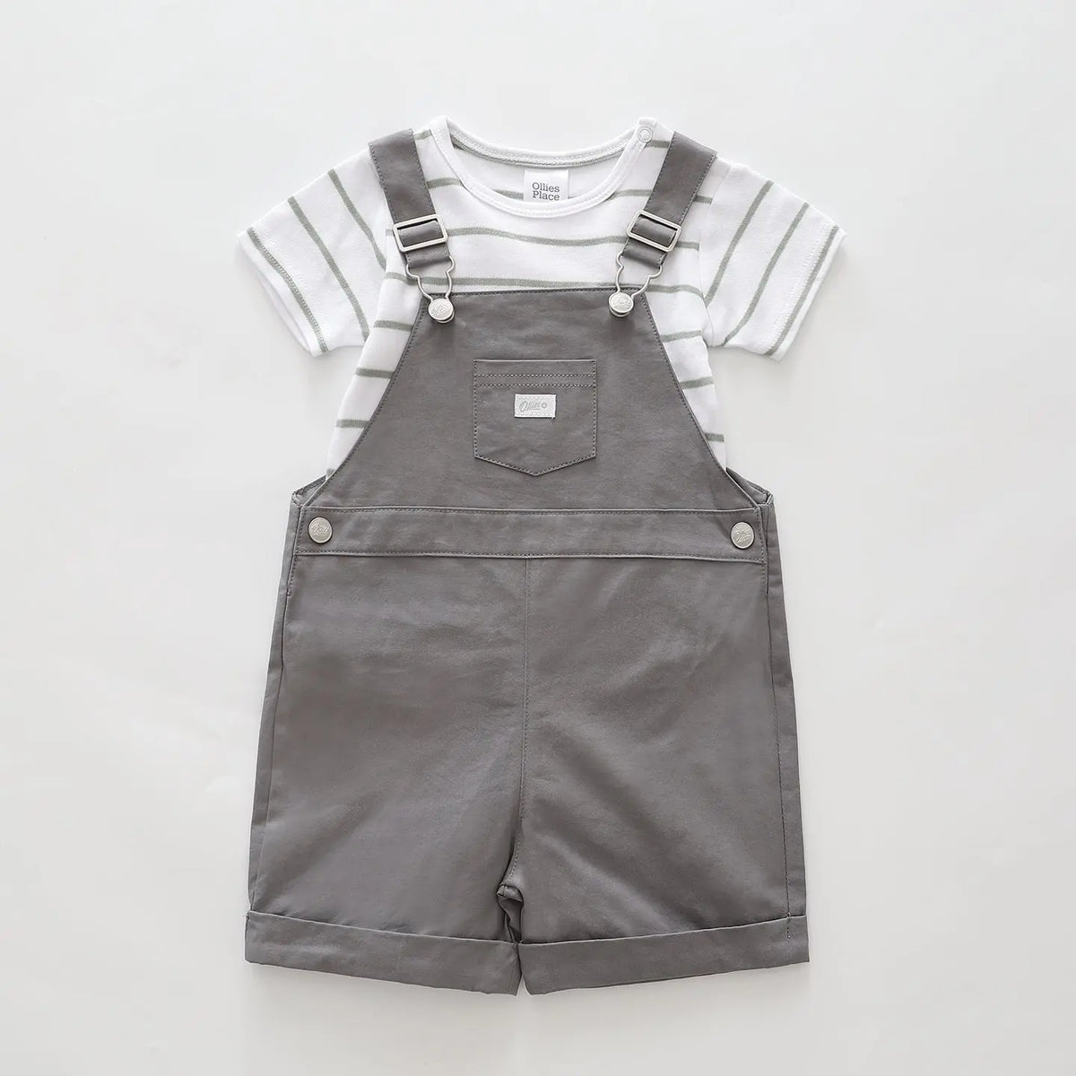 Grey Shortalls Set Ollies Place