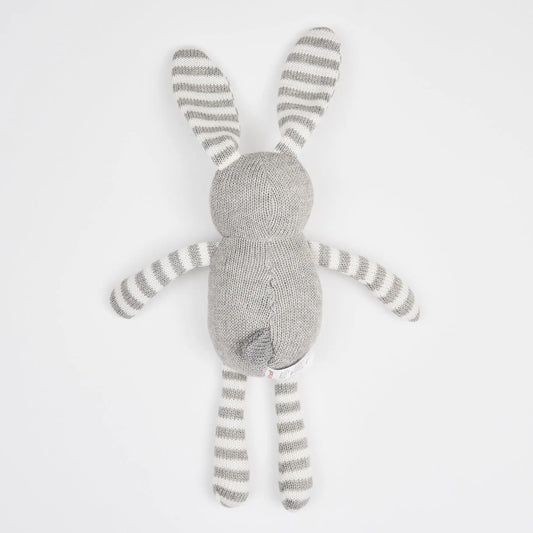 Grey Stripe Crochet Bunny Ollies Place