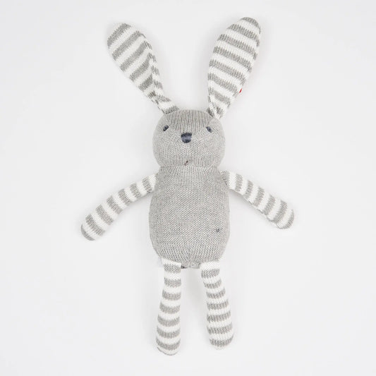 Grey Stripe Crochet Bunny Ollies Place