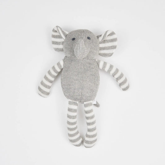 Grey Stripe  Crochet Elephant Ollies Place