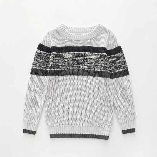 Grey Waffle Knit, Older Boys Jumper Ollies Place