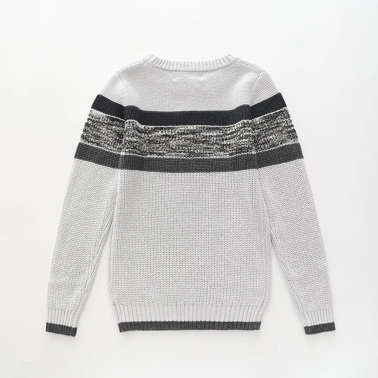 Grey and Black Waffle Knit, Older Boys Jumper Ollies Place