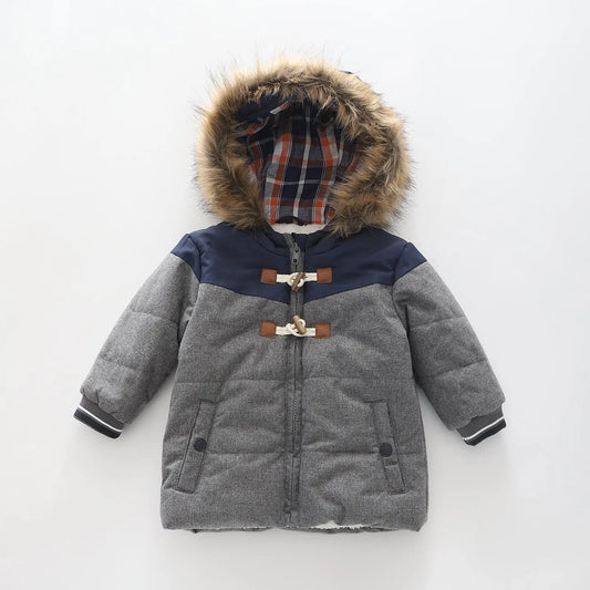 Grey, Boys Hooded Puffer Jacket Ollies Place