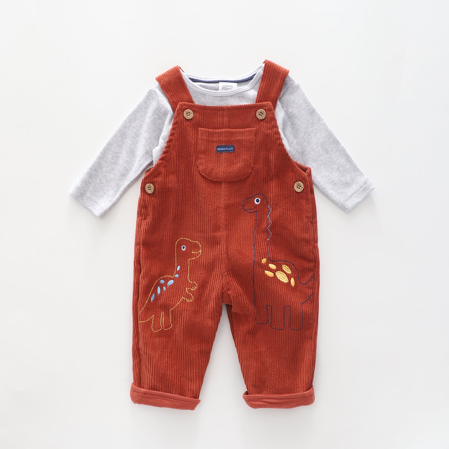 Jurassic Cutie, Baby Boys Overalls Set Ollies Place