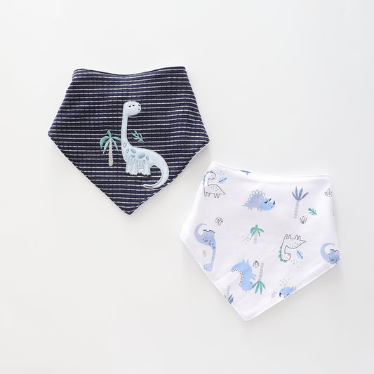 Little Blue Dino, Baby Boys Bib Set Ollies Place