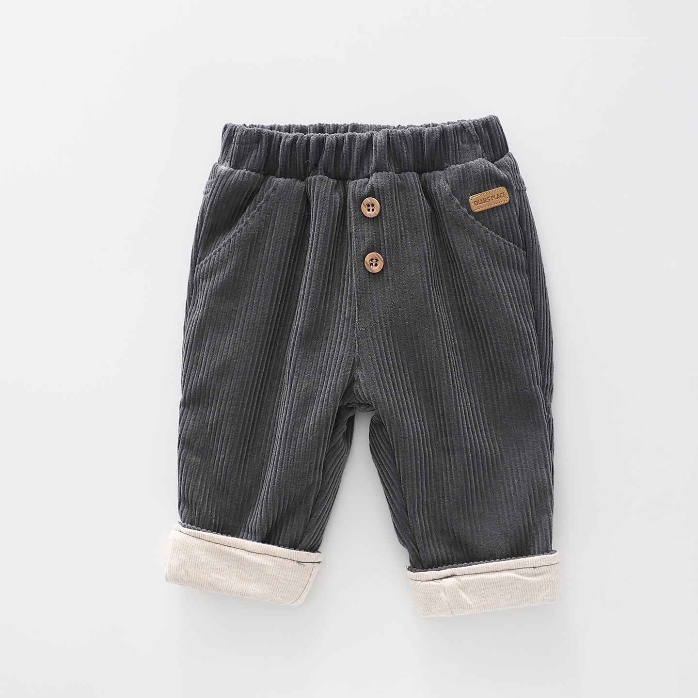 Pewter Cord Pant, Baby Boy Bottoms Ollies Place