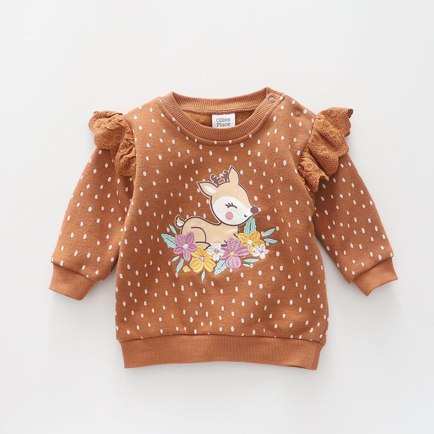 Vintage Deer, Baby Girls Sweat Top Ollies Place