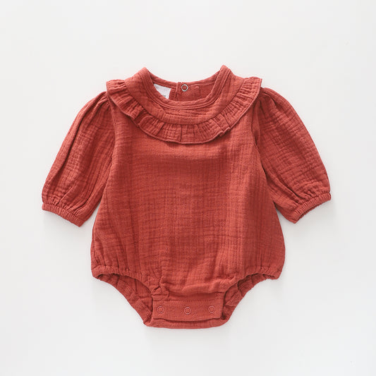 Winter Frill, Baby Girls Cheesecloth Romper Ollies Place