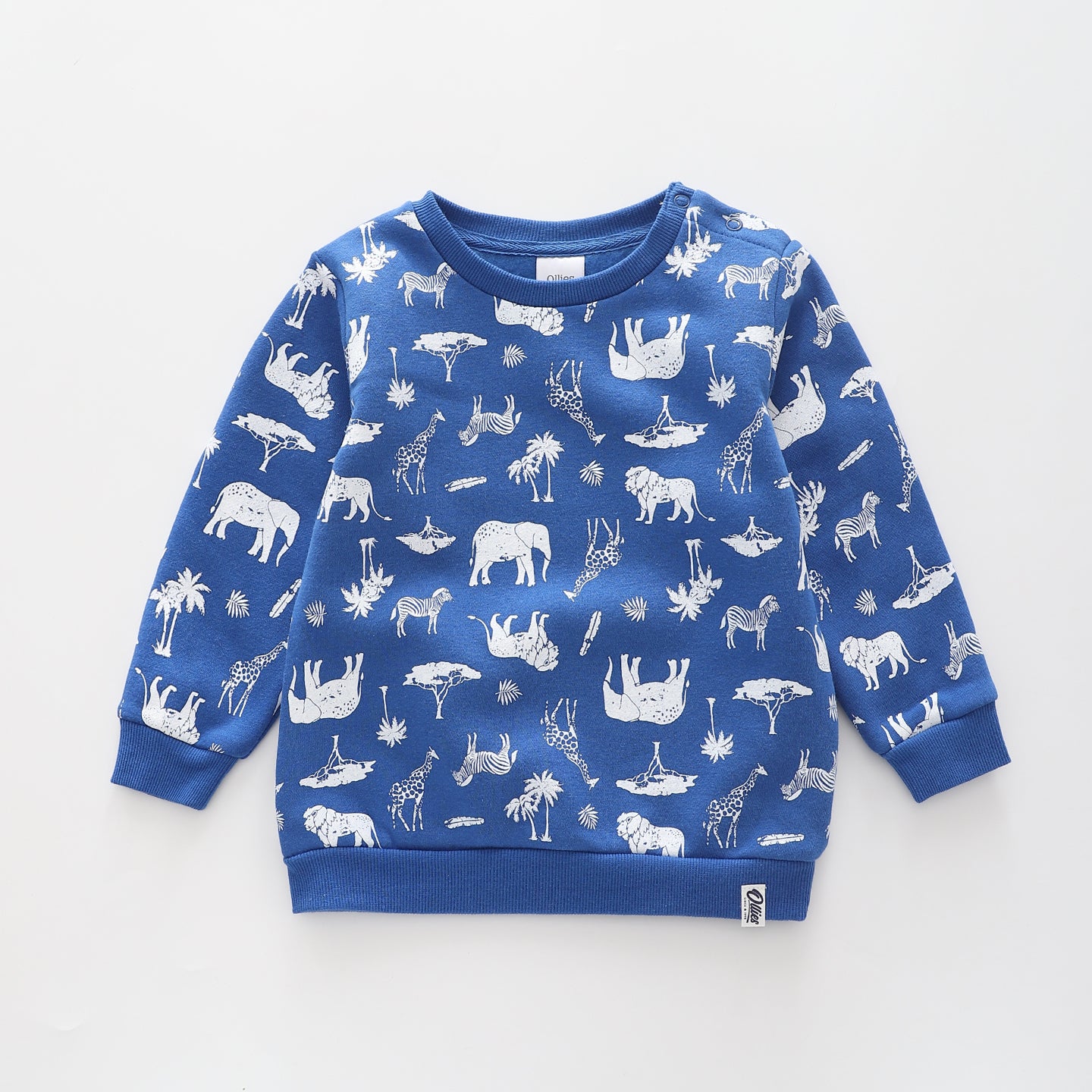 On Safari - Blue, Infant Boys Sweat Top Ollies Place