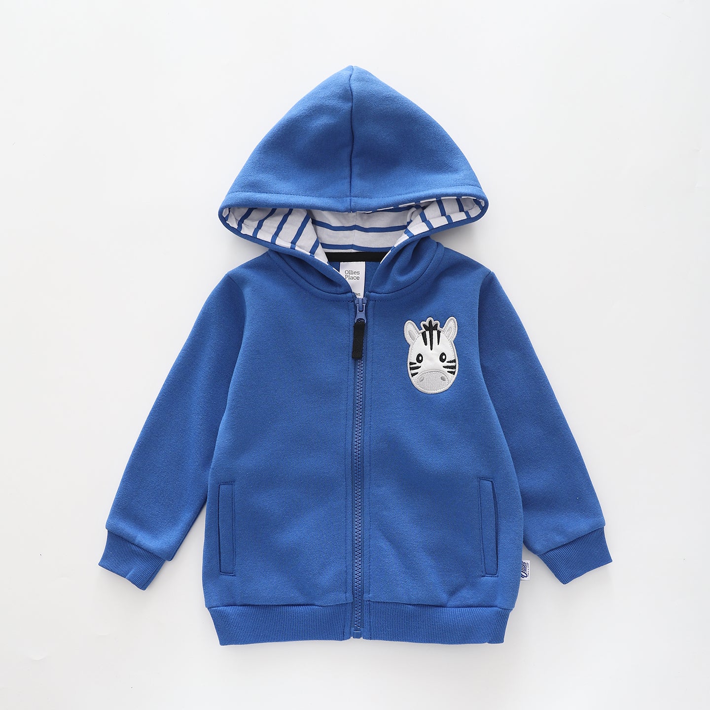 On Safari - Blue, Infant Boys Zip Hoodie Ollies Place