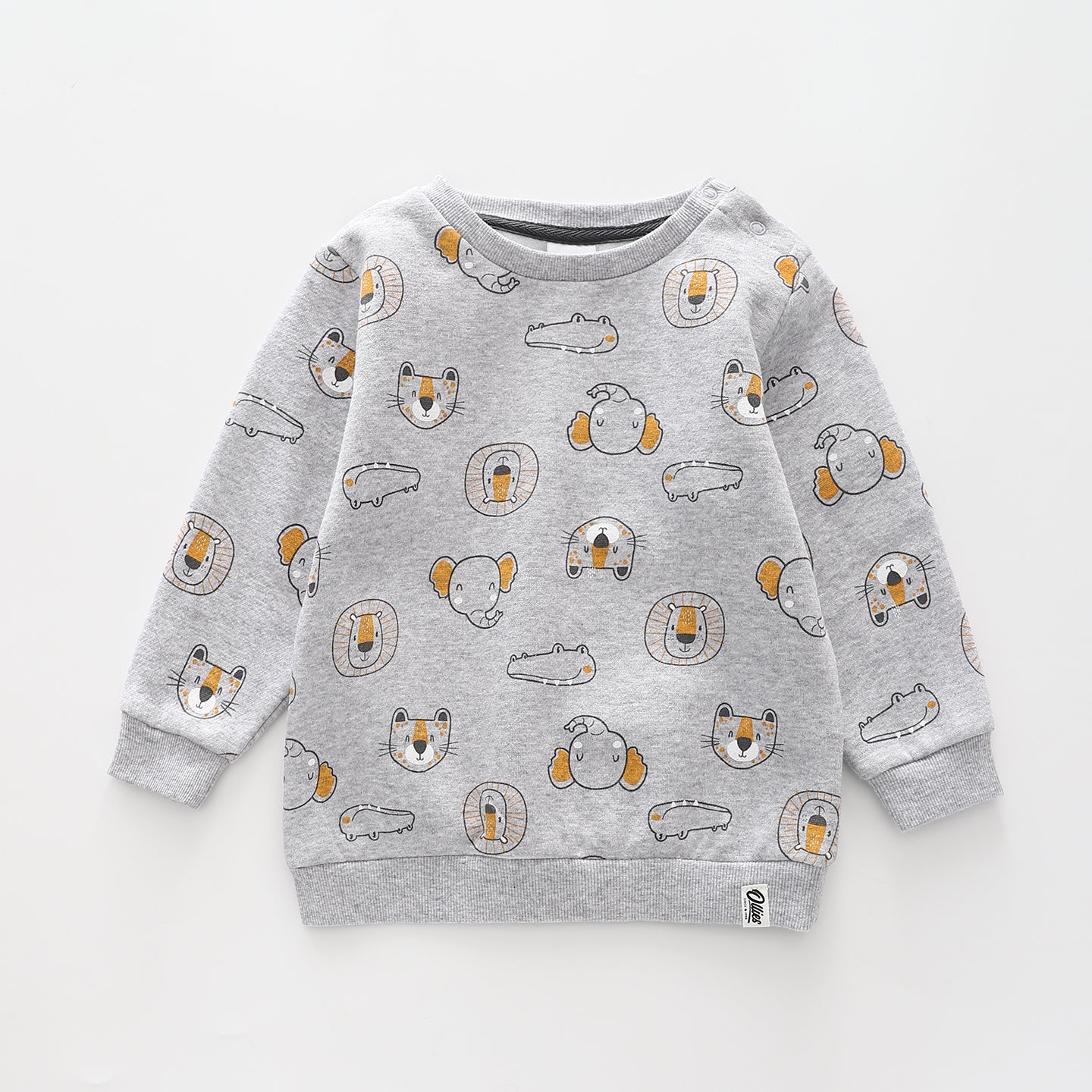 On Safari - Grey, Infant Boys Sweat Top Ollies Place