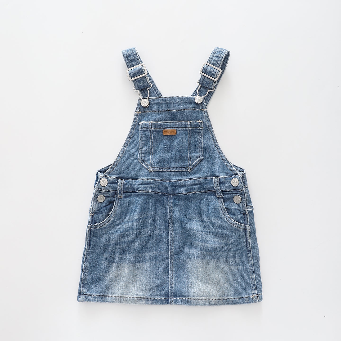 Mid Blue, Girls Denim Pinafore Ollies Place