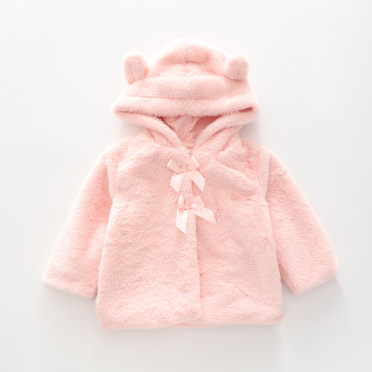 Pink Faux Fur, Infant Girls Coat Ollies Place