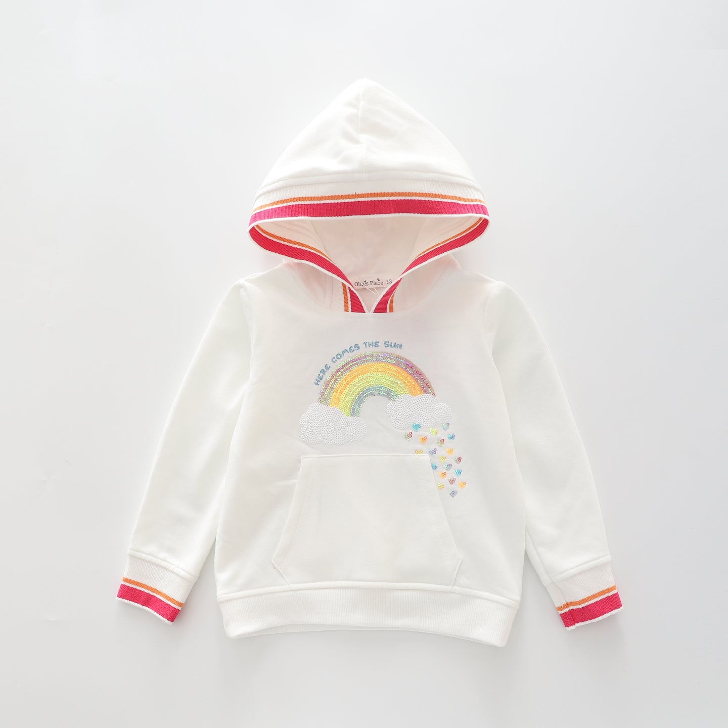 Rainbow Hearts, Junior Girls Hoodie Ollies Place