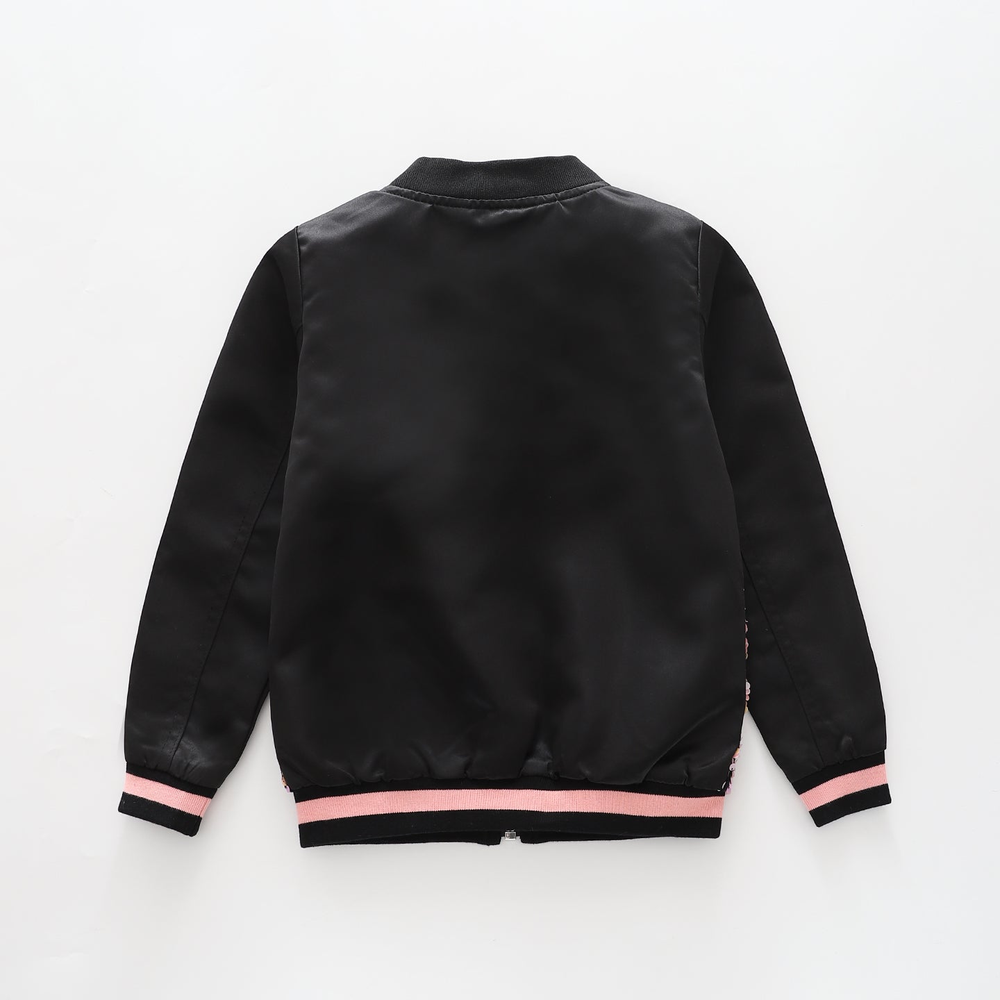 Pink and Black, Girls Sequin Bomber Jacket