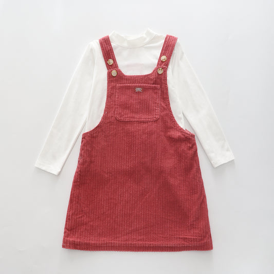 Dusty Rose, Older Girls Pinafore Set Ollies Place