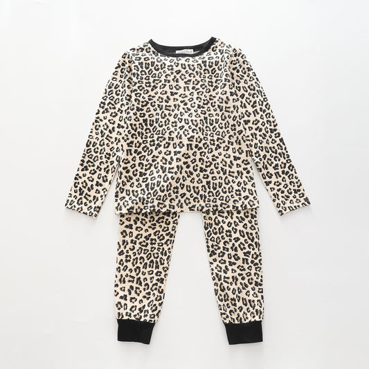 Leopard Print, Older Girls Pyjama Set Ollies Place