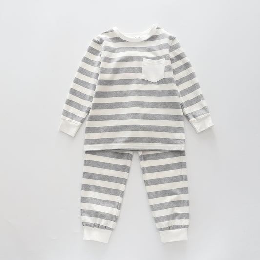 Grey Stripes, Boys Loungewear Set Ollies Place