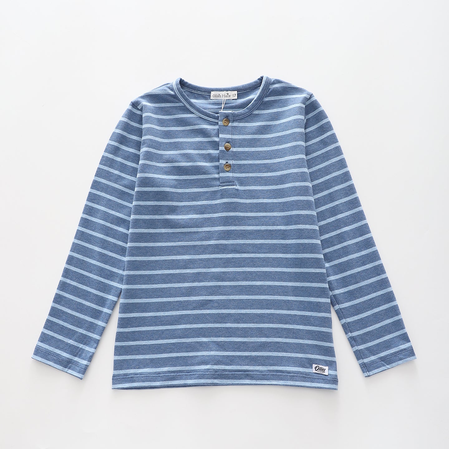 Blue Stripes, Boys Henley Top Ollies Place