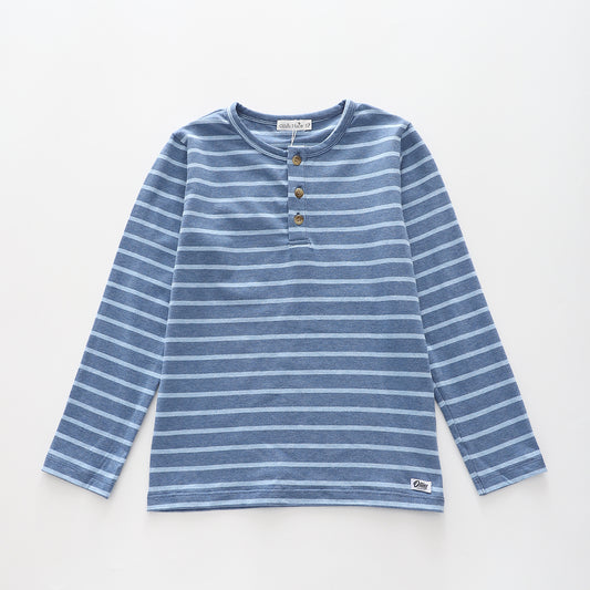 Blue Stripes, Boys Henley Top Ollies Place