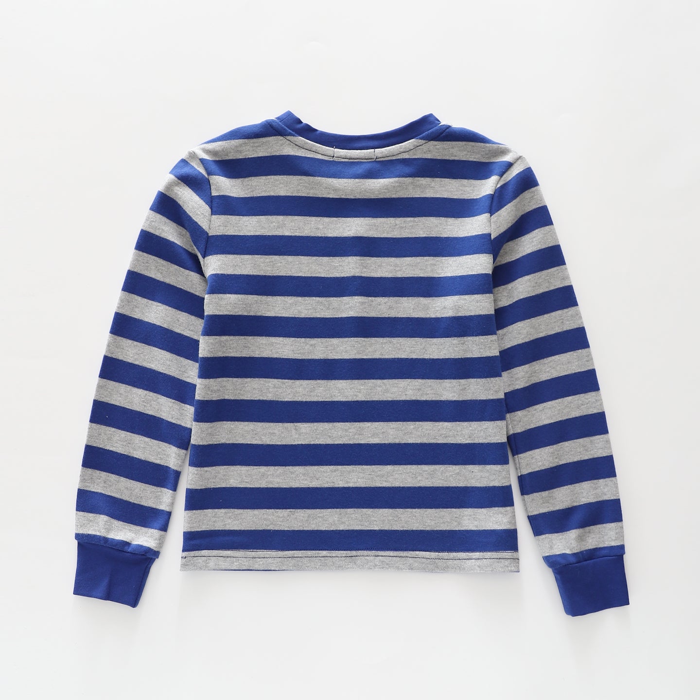 Blue and Grey Stripe LS Tee