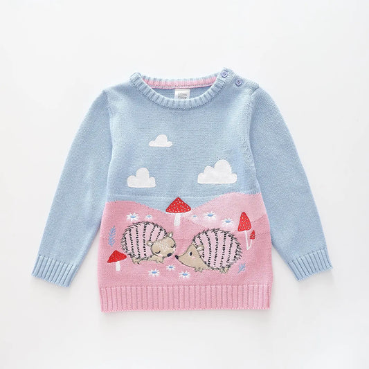 Hedgehog, Infant Girls Knit Pullover Ollies Place