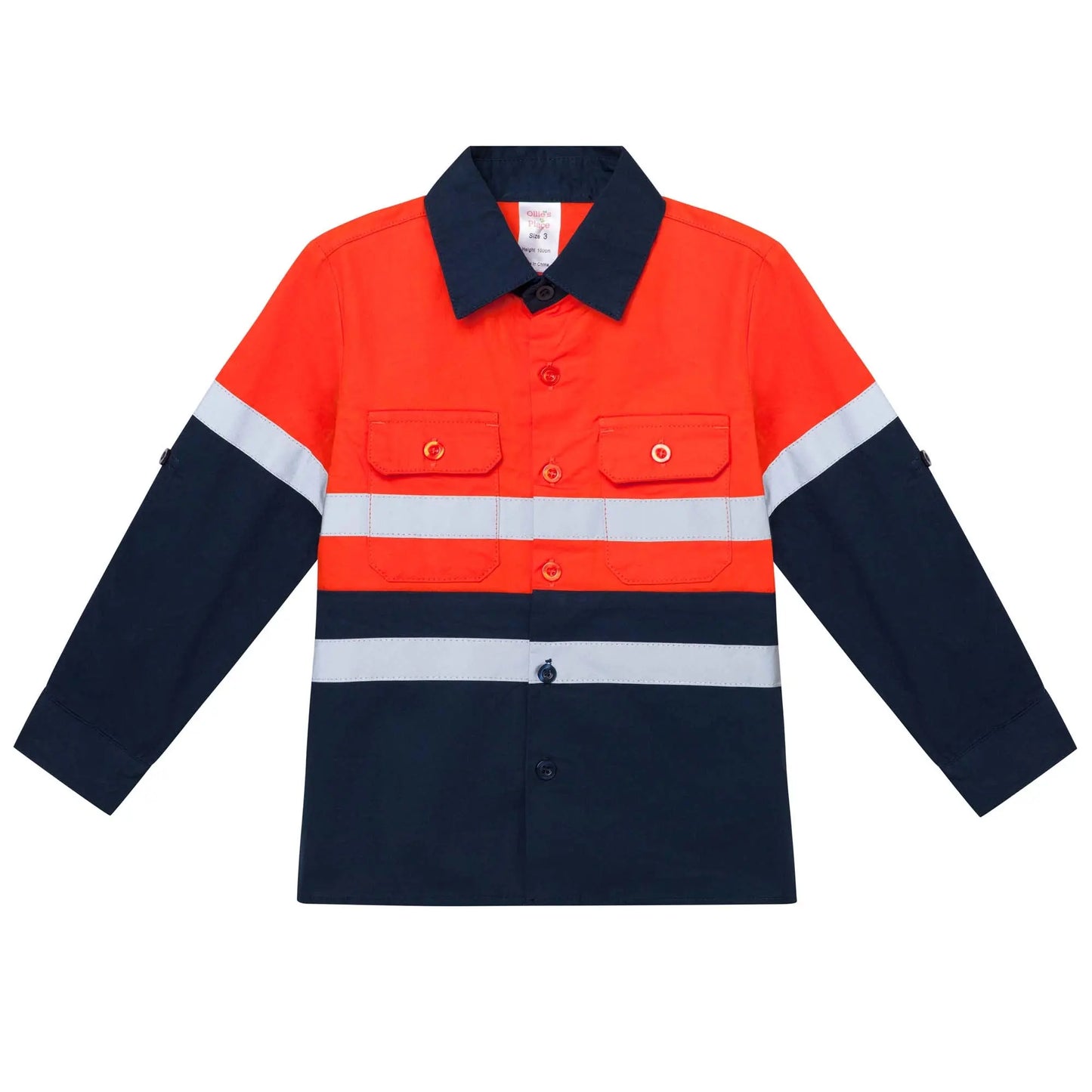 Hi Vis Tradie Work Shirt - Orange Ollies Place