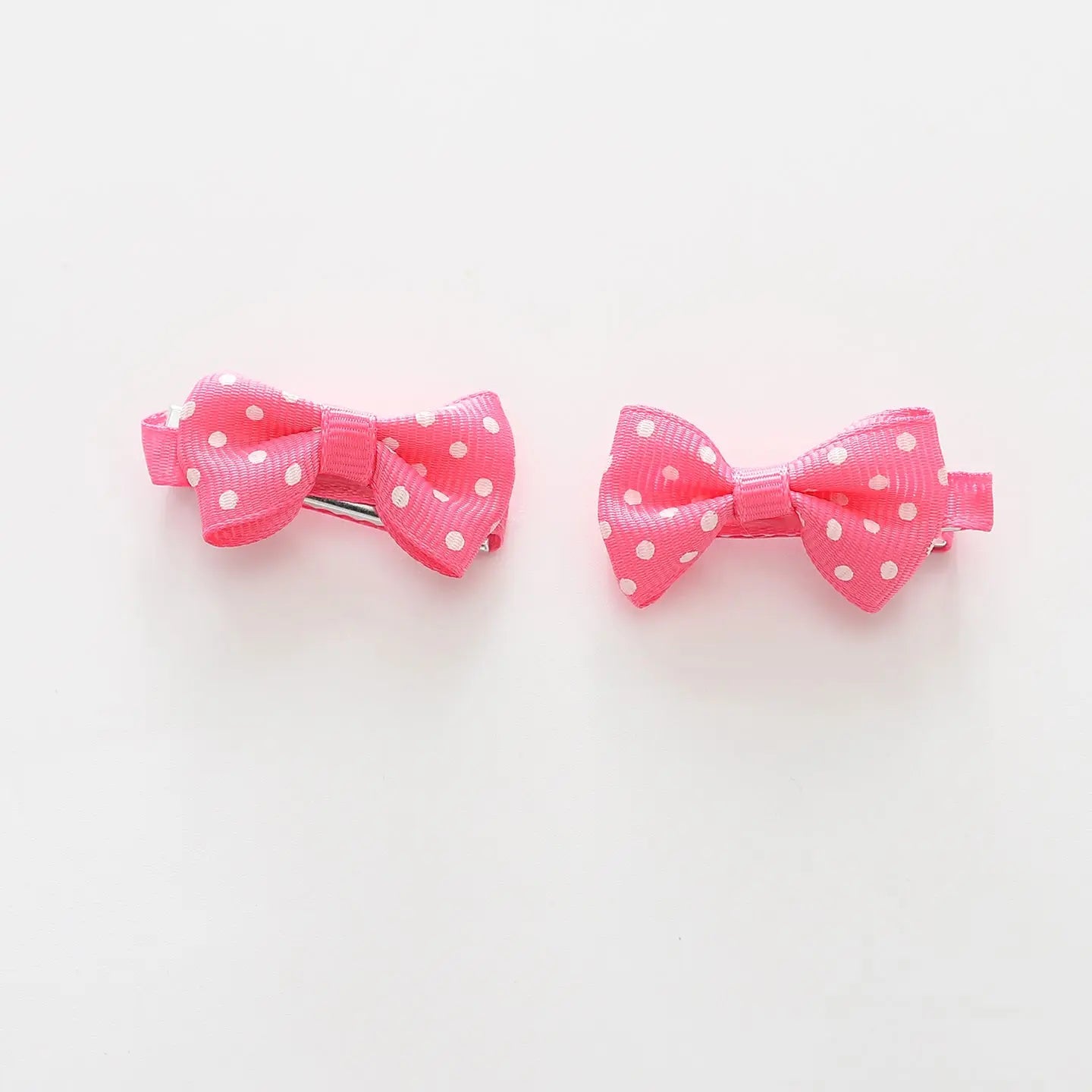 Hot Pink Polka Dot Bow Hair Clips 2 Pack Ollies Place