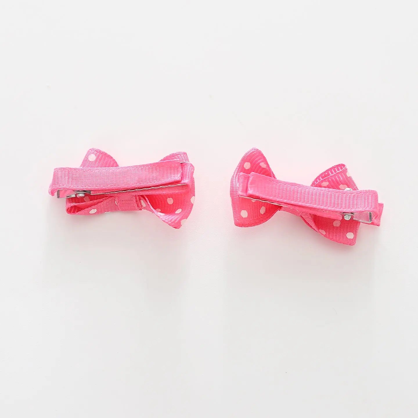 Hot Pink Polka Dot Bow Hair Clips 2 Pack Ollies Place