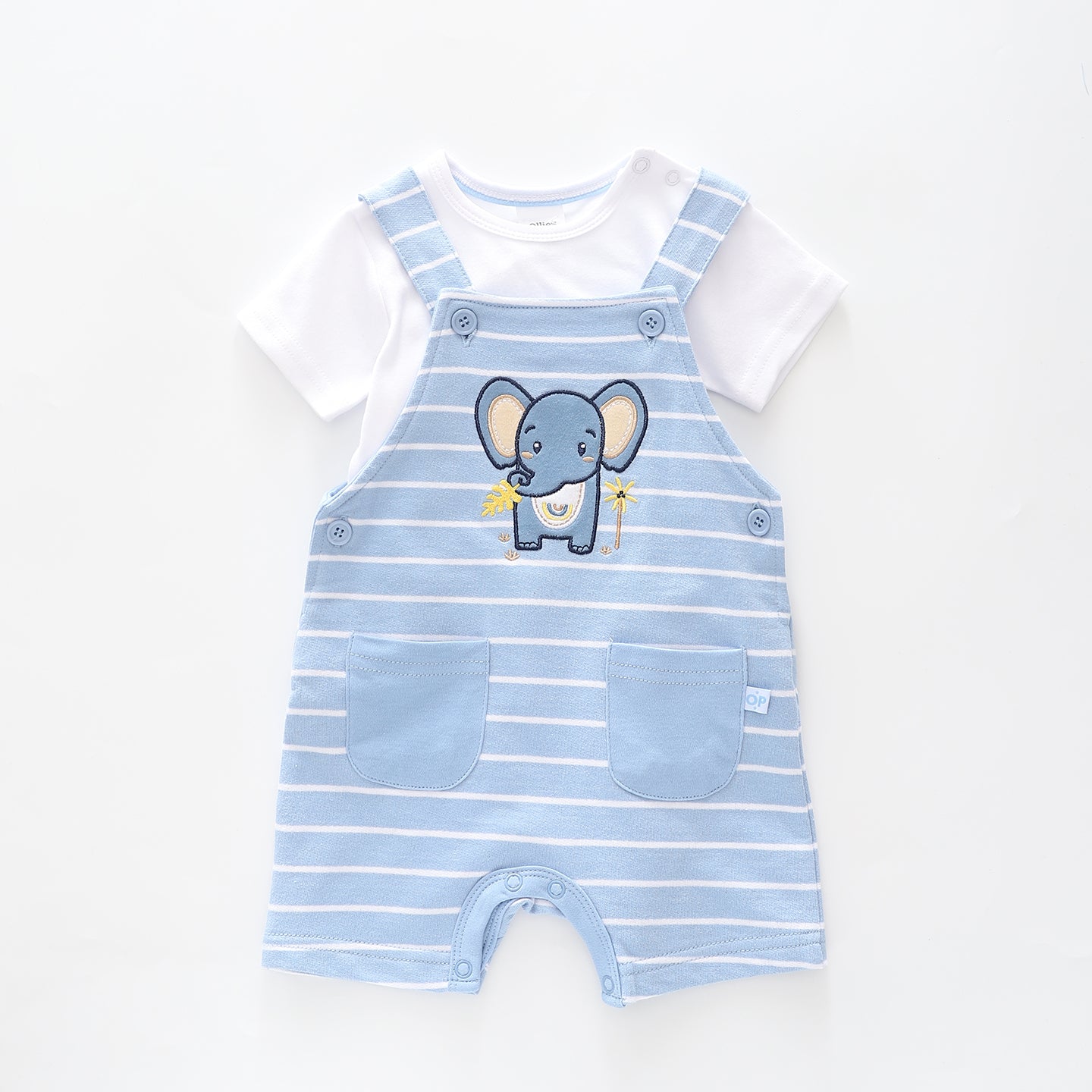 Baby Boys, Love Mum and Dad Short Overalls Set Ollies Place