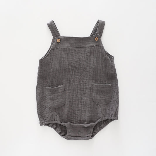 Baby Boys, Pewter Cheesecloth Sunsuit Ollies Place