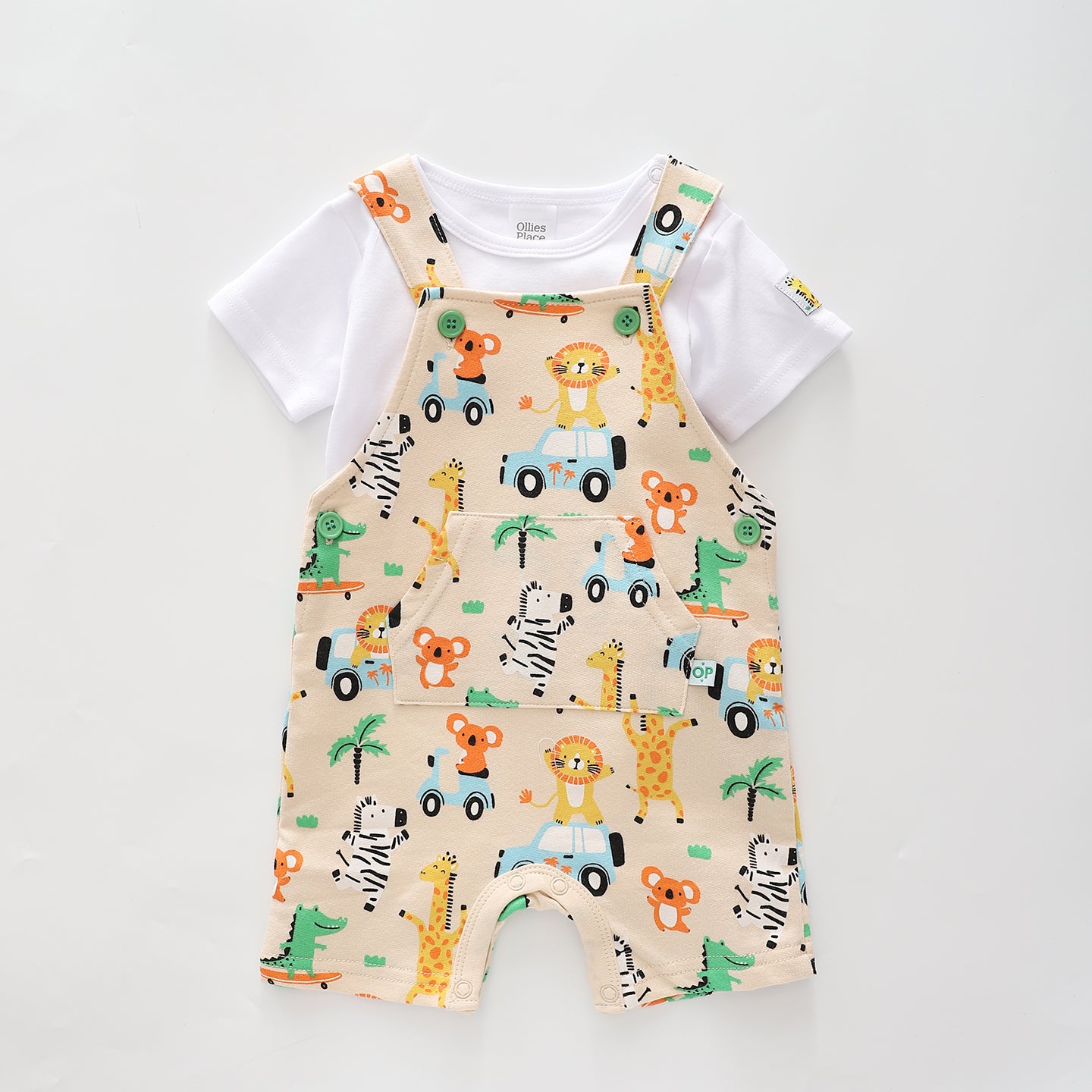 Baby Boys, Party Animals Overalls Set Ollies Place