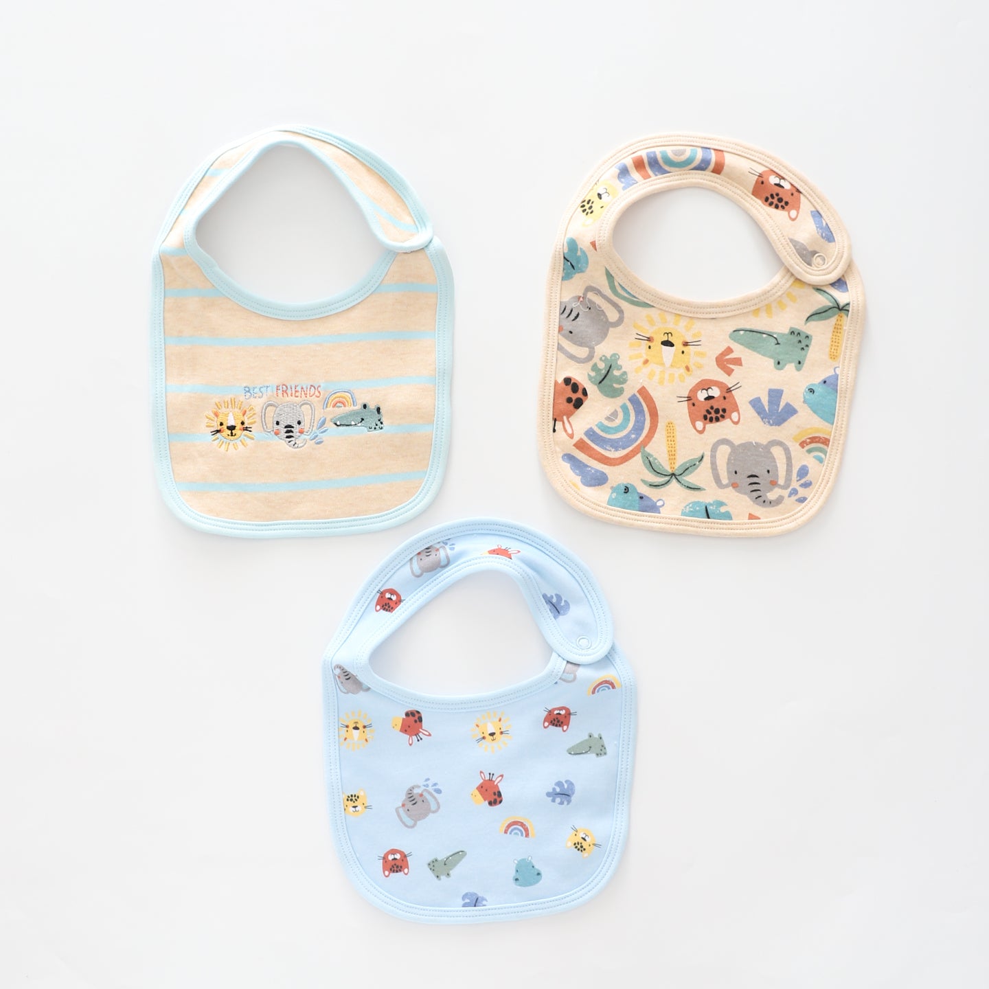 Baby Boys Sunshine Safari 3pc Bib Set Ollies Place