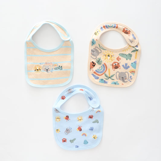 Baby Boys Sunshine Safari 3pc Bib Set Ollies Place